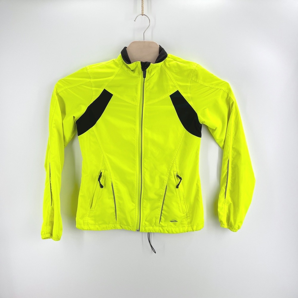 Brooks Shelter Technology Running Jacket S Neon Yellow Reflective Windbreaker